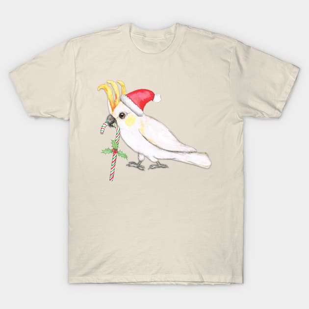 Sulphur crested cockatoo Christmas style T-Shirt by Bwiselizzy
